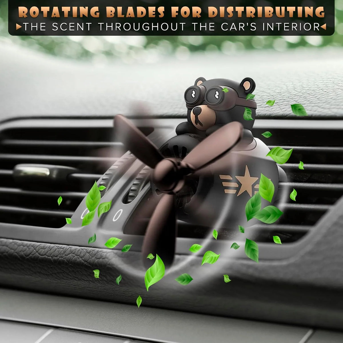 Rotating Propeller Teddy Bear Air Vent Clip