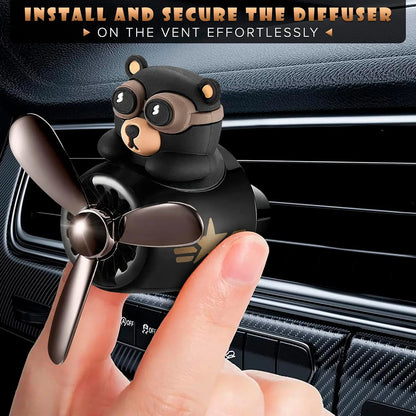 Rotating Propeller Teddy Bear Air Vent Clip