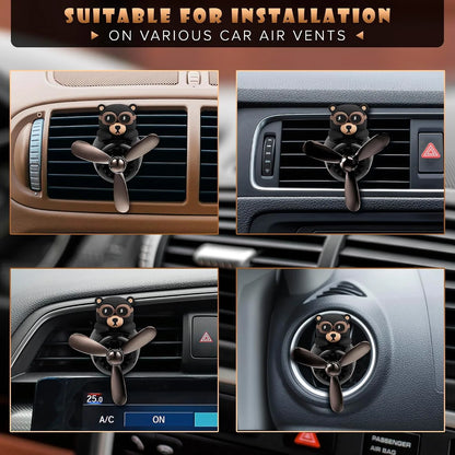 Rotating Propeller Teddy Bear Air Vent Clip